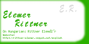 elemer rittner business card